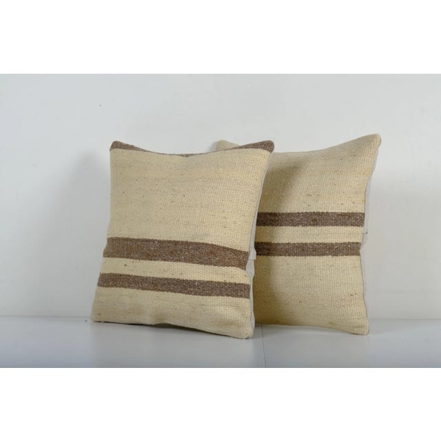 Mid-Century Modern Turkish Kilim Pillow Cover - A Pair For Sale - Image 3 of 4