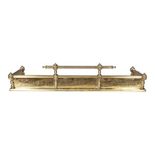 English Aesthetic Movement Brass Fire Fender For Sale
