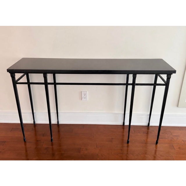 Holly Hunt Studio “Rue De Seine” Black Marble Console Table For Sale In Chicago - Image 6 of 6