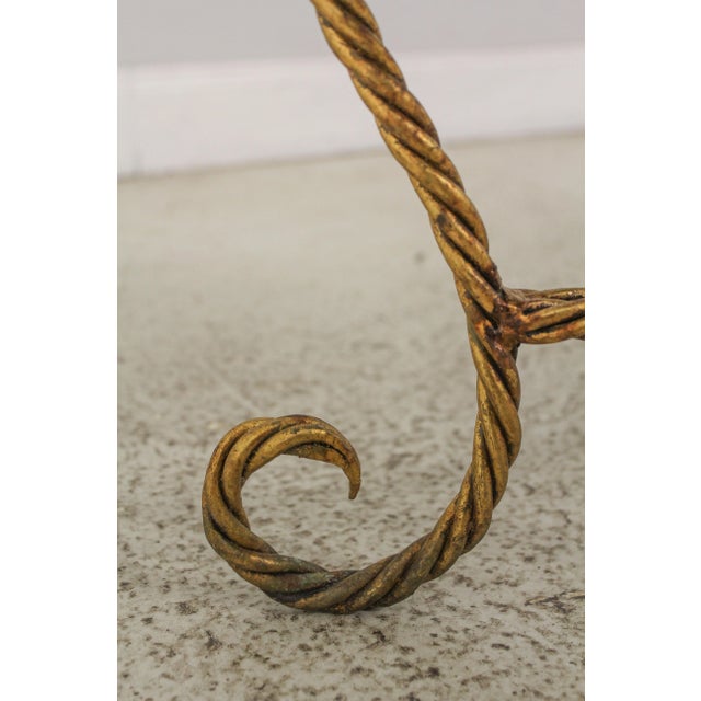 Pair Crewel Work Upholstery Iron Base Benches For Sale In Philadelphia - Image 6 of 12