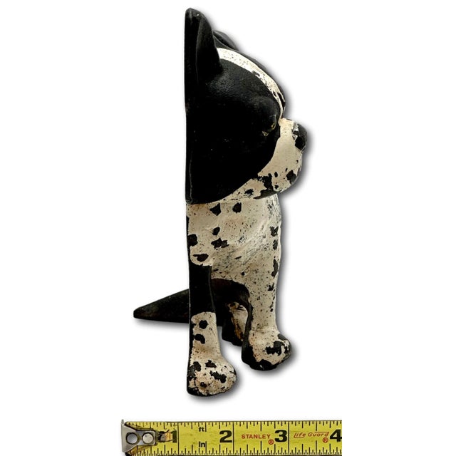 Hard 2 Find Vintage 1930s "Wedge" Type Cast Iron Boston Terrier Puppy Dog Doorstop by Spencer Guillford For Sale - Image 11 of 12