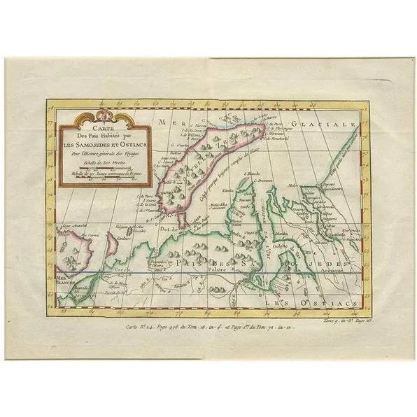 Mid 18th Century Antique Map of Nova Zembla Russia by J.N. Bellin, 1757 For Sale - Image 5 of 5