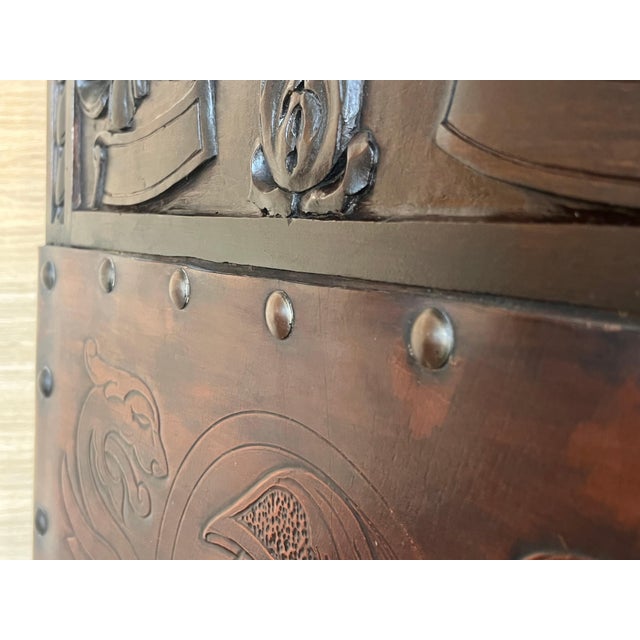 19th Spanish Carved Walnut Armchair with New Black Leather and Solomonic Columns For Sale - Image 11 of 18