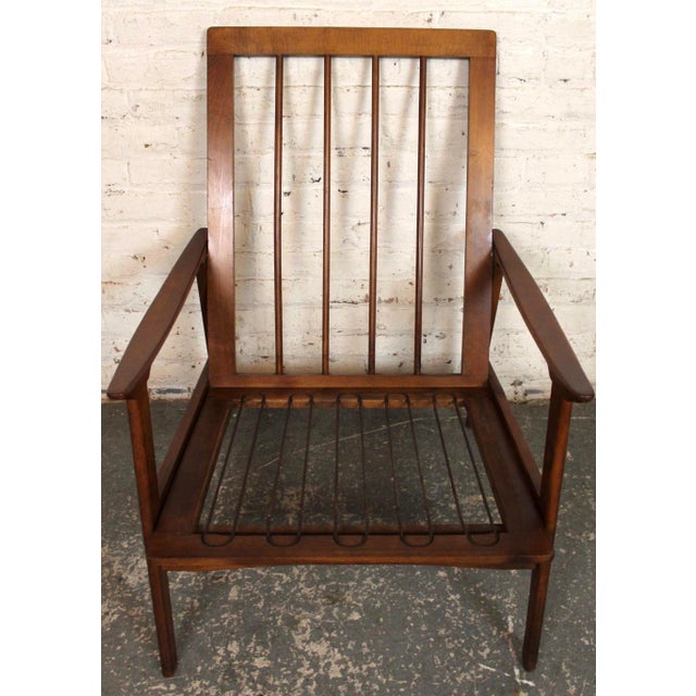 Mid-Century Modern Walnut High Back Lounge Chair For Sale - Image 12 of 15