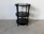 1960s Hollywood Regency Black Ebonized Three-Tier Side Table on Brass Casters For Sale - Image 4 of 12