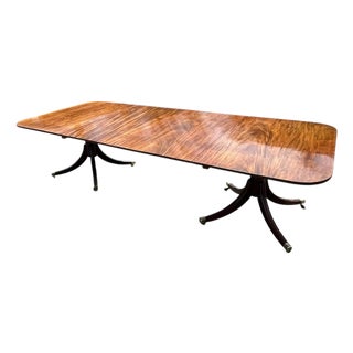 19th Century English Regency Mahogany Two Pedestal Dining Table For Sale