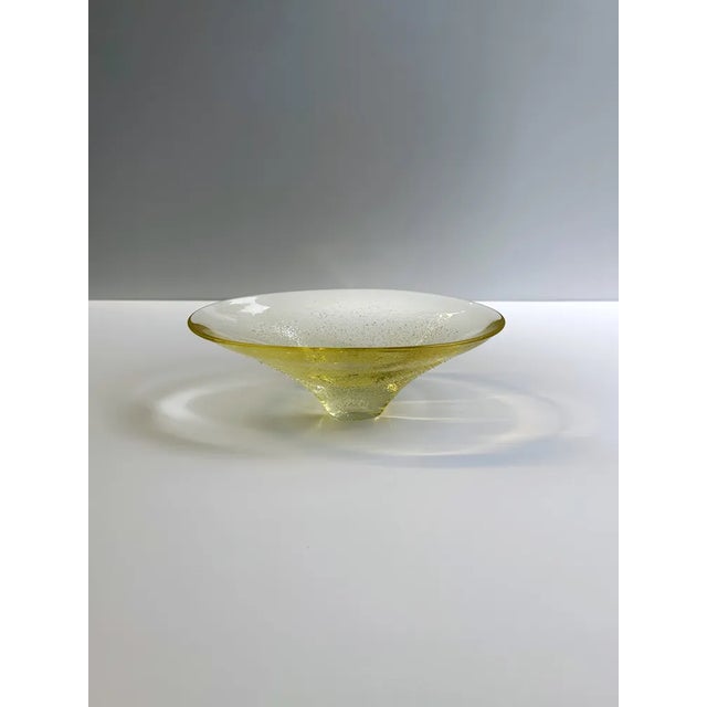 1960s Bohemia Citrine Glass Bowl from Miroslav Klinger, 1960s For Sale - Image 5 of 7