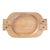 Vintage Handcarved Oval Wooden Folk Art Tray With Playing Card Handles For Sale