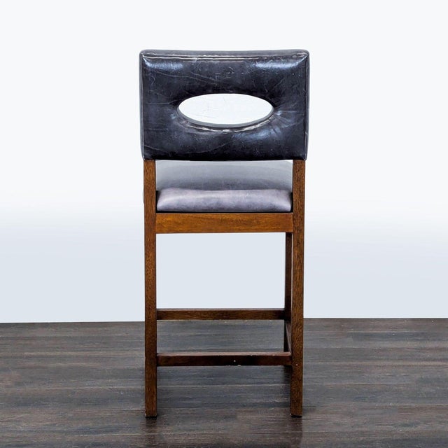 2010s Palecek Leather Bar Stool For Sale - Image 5 of 7