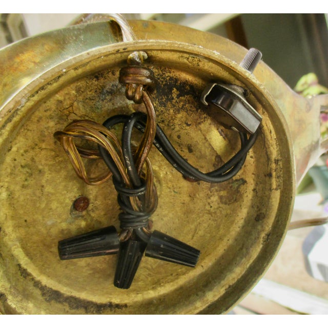 Brass Bouillotte Egyptian Revival Lamp Circa 20s For Sale - Image 9 of 10