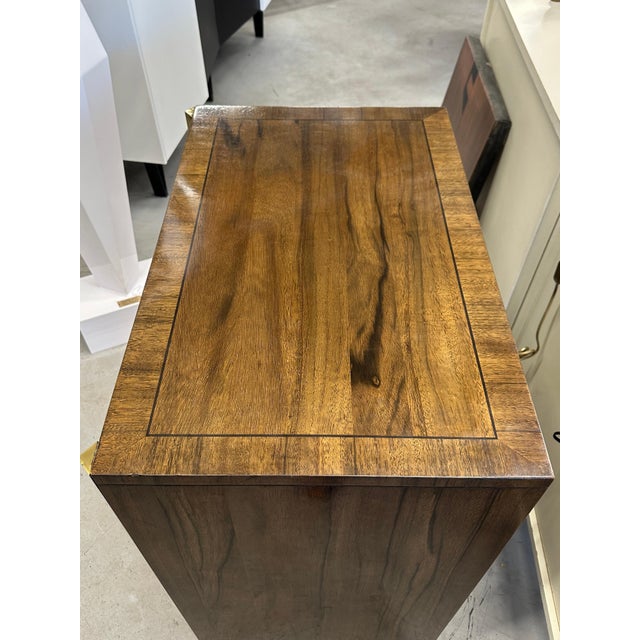 1970’s Mastercraft Walnut and Brass Chest of Drawers For Sale - Image 10 of 17