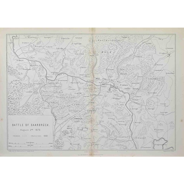 Battle of Saarbruck is an map realized by R. Walker. Lithograph, printed in 1872 by Milliam Mackenzie, London. Good...