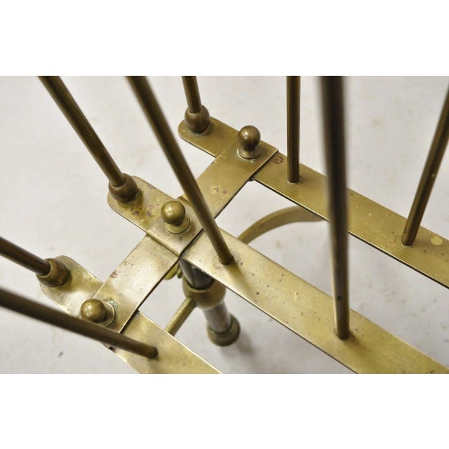 Mid 20th Century Vintage A. Ravenel Paris French Mid Century Modern Brass Magazine Rack Stand For Sale In Philadelphia - Image 6 of 12