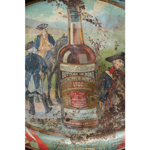 Early 20th Century Pre-Prohibition "Old Pepper" Whiskey Litho Ad Tray For Sale - Image 5 of 7
