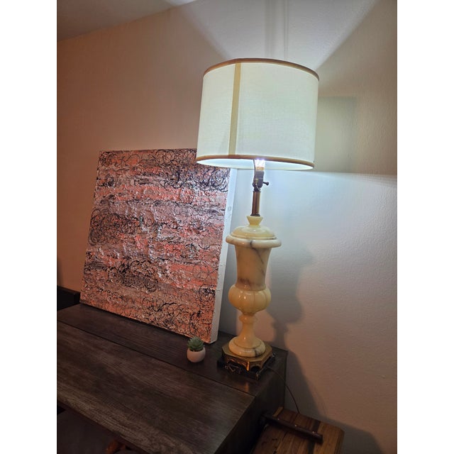 1960s Classical Roman Alabaster Urn Lamp For Sale - Image 4 of 4