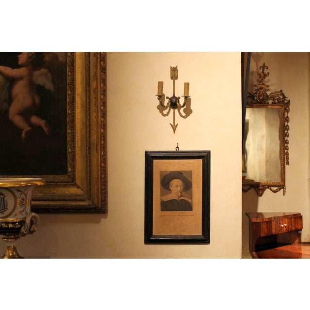 Mid-Century Modern Wall Sconces Arrow and Rams Head Design in the style of Maison Bagues, 1950s, Set of 2 For Sale - Image 11 of 14