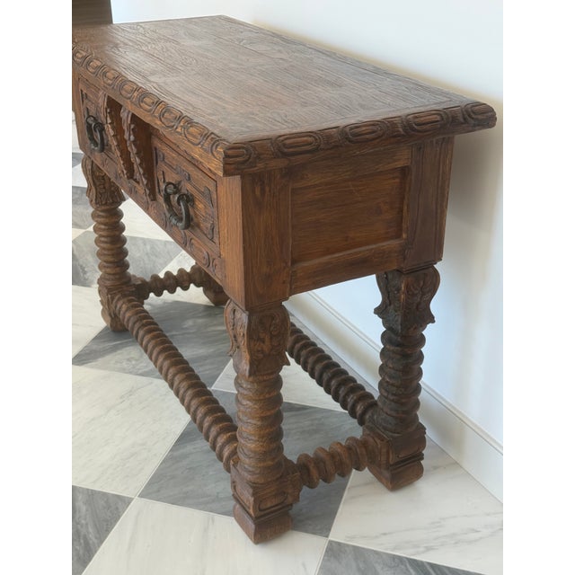 Jason Scott Hand Carved Console Table For Sale In Phoenix - Image 6 of 6