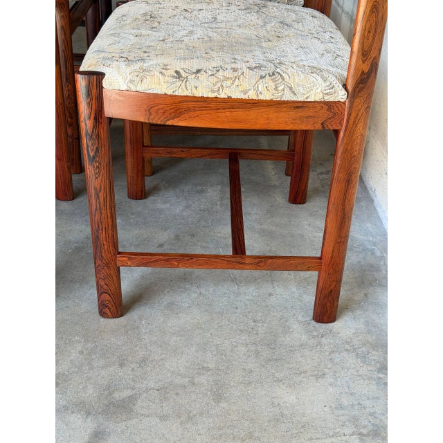 Rosewood Dining Chairs Set of 6 Upholstered Seat Denmark 1960s For Sale - Image 9 of 10