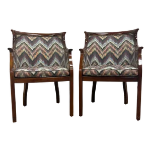 Vintage French Regency French Empire Hollywood Regency Style Barrel Back Chairs