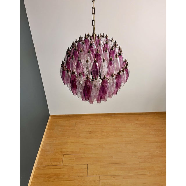 Vintage Spherical Murano Poliedri Chandelier, 1990s For Sale - Image 9 of 18