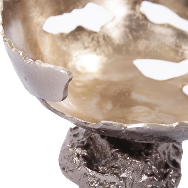 Contemporary Pompei Cast Aluminum Bowl- Large For Sale - Image 3 of 6
