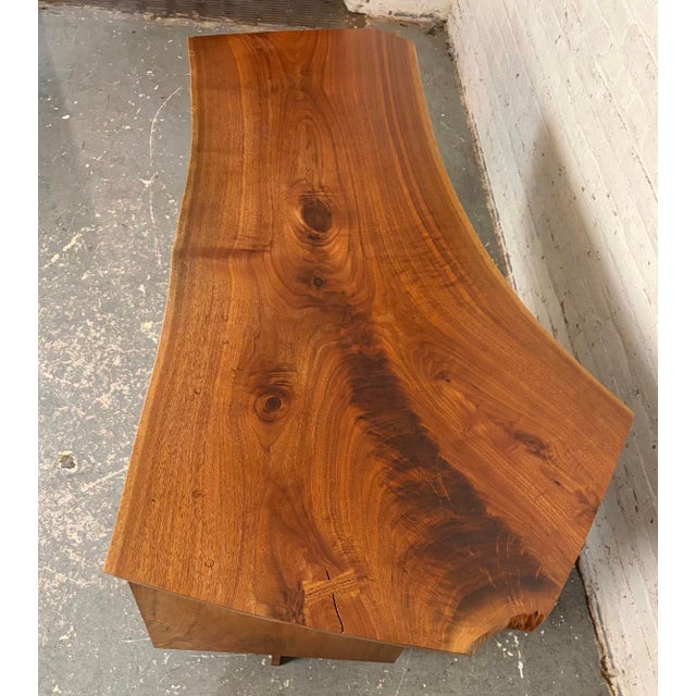Late 20th Century Late 20th Century Mira Nakashima 'Conoid' Walnut Desk Signed For Sale - Image 5 of 14
