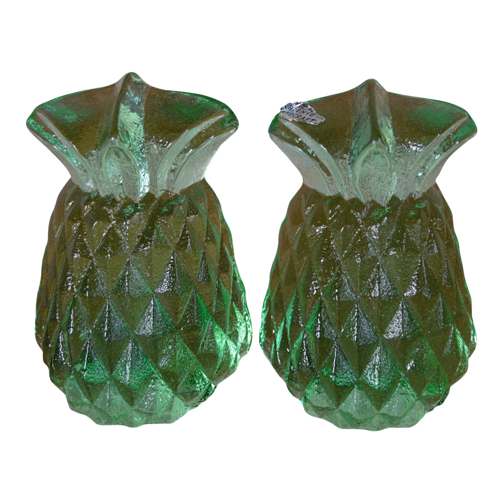 Blenko Green Glass Pineapple Bookends A Pair Chairish