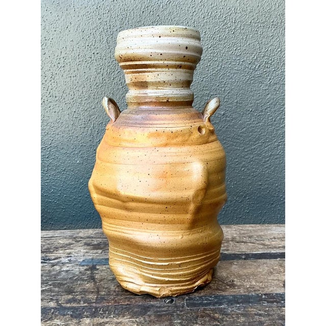 Vintage Handcrafted Studio Pottery Vase For Sale - Image 12 of 12