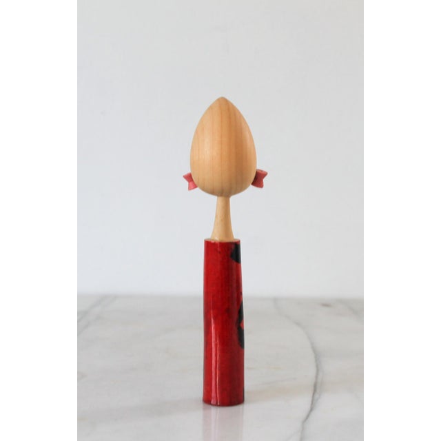 Red Vintage Japanese Kokeshi Doll For Sale - Image 8 of 9