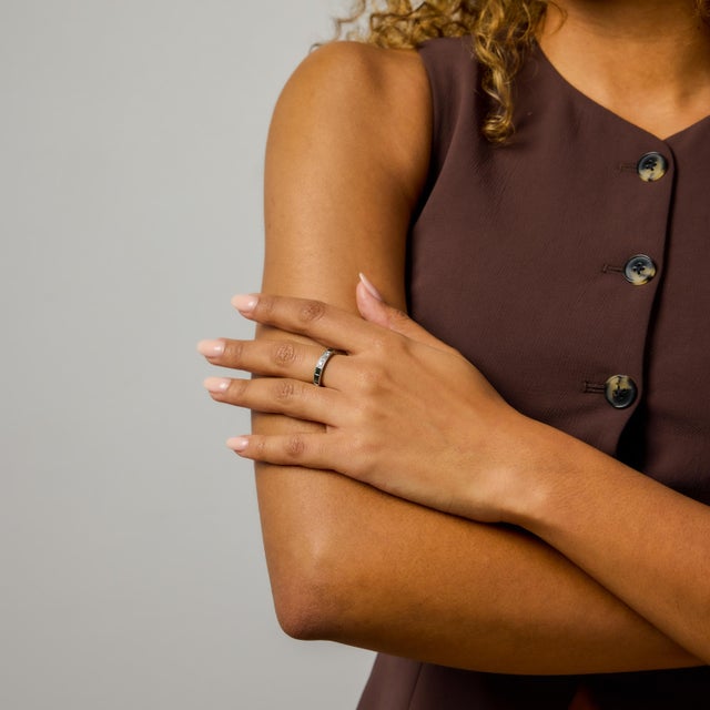 1990s 1990s Art Deco Inspired Diamond Tourmaline Platinum Eternity Band, Size 6.75 For Sale - Image 5 of 6
