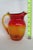 Yellow Mid 20th Century Mid Century Modern Hand Blown Crackle Glass Amberina Handled Pitcher Jug Creamer 5082c For Sale - Image 8 of 17