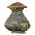 Gary DiPasquale, Postmodern Slip-Cast Stoneware Bud Vase, Geometric 3-Sided Flared Triangular - Olive Green For Sale