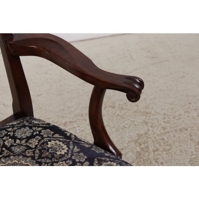 Statton Cherry Chippendale Style Armchair For Sale - Image 10 of 15
