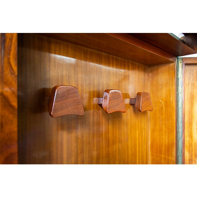 Vintage Italian Teak Entrance Mirror, 1950s For Sale - Image 6 of 9