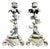Lacquered Bronze Candlesticks, 19th Century, Set of 2 For Sale