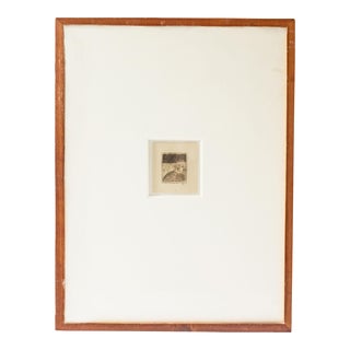 Paul Bowen Signed 1983 Abstract Transfer Drawing For Sale