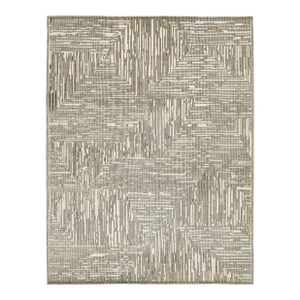 Modern Beige Moroccan Style Wool Rug Featuring an Abstract Design by Apadana