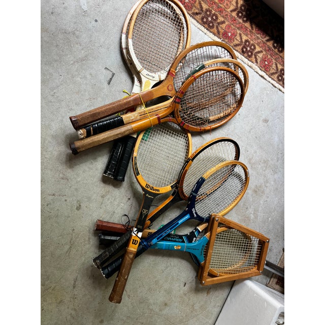 Vintage Collection of Wilson Tennis Rackets and Guard For Sale - Image 10 of 12