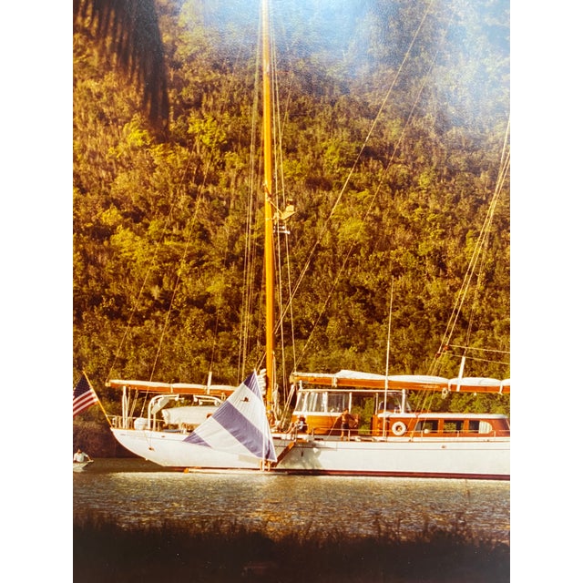 Vintage Lifestyle Photograph of Sailboat Circa 1976, One of a Series of fine art photographs documenting vacationers In...