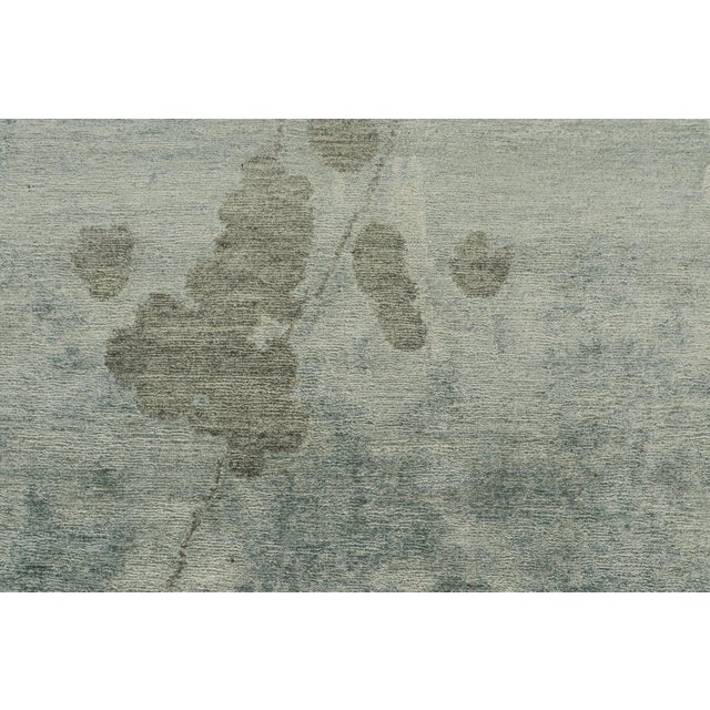 Modern Rug & Kilim’s Abstract Rug in Blue and Gray With Floral Pattern For Sale - Image 3 of 7