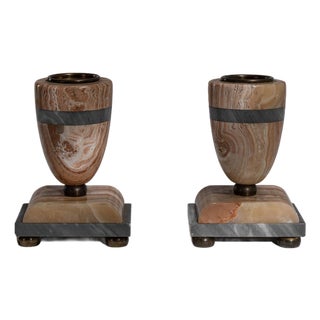 1920s France Art Deco Charcoal Onyx Vase For Sale