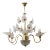 Mid-Century Murano Lattimo and Brass Chandelier, Italy, 1970s For Sale