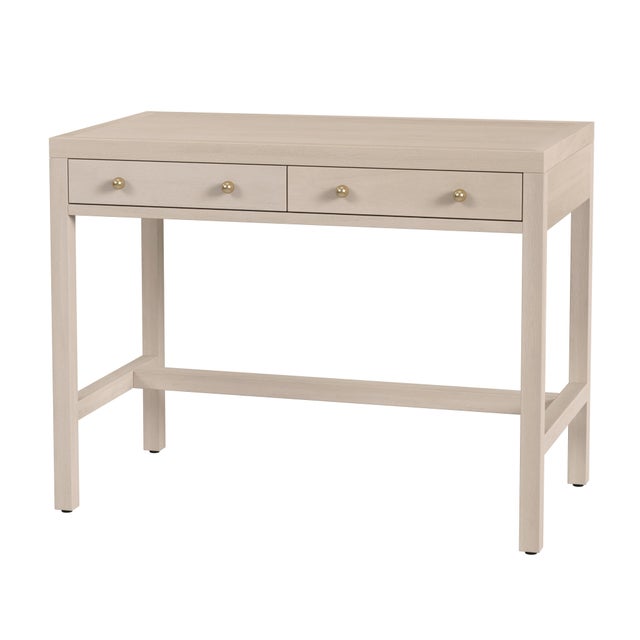 Beige Nora 40 in. W Rectangular Wood 2 Drawer Writing Desk, Antique Taupe For Sale - Image 8 of 8