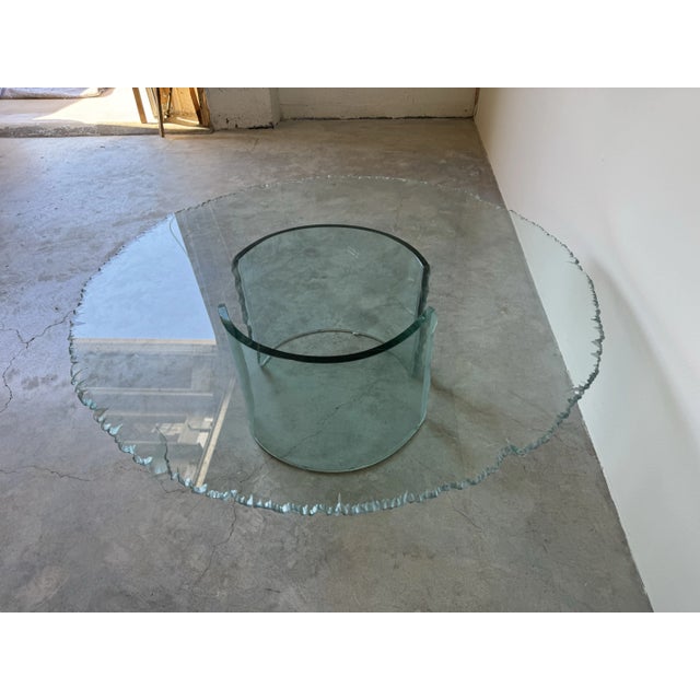 1980's Danny Lane - Style Sculptural Art Hand Carved Glass Coffee Table For Sale - Image 12 of 12