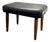 Danish Modern Teak Stool With Black Leather Seat, Circa 1960s For Sale