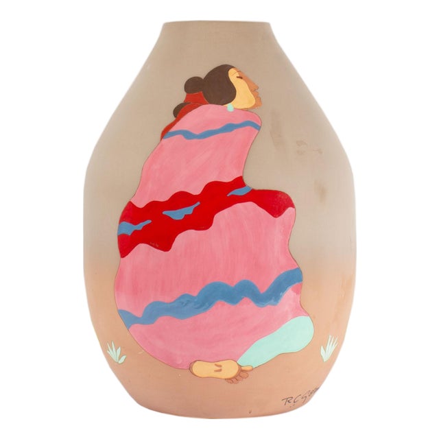 1989 “Story Teller” Limited Edition Vase by r.c. Gorman For Sale