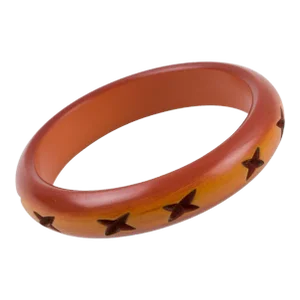 Carved Bakelite Bracelet Bangle Butterscotch Amber Shaded Color
