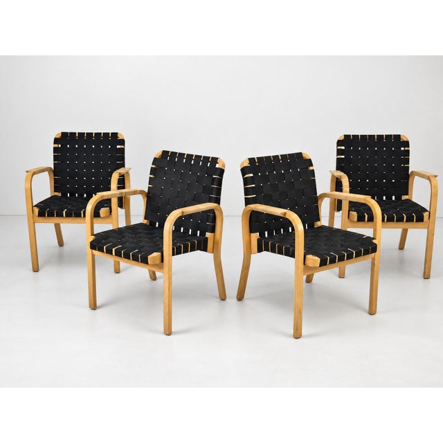 Model 45 Lounge Chairs by Alvar Aalto for Artek, 1970s, Set of 4 For Sale - Image 15 of 18