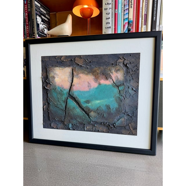 Sculpture Materials Large Brutalist Stephen Charles De Santo Mixed Media Textured Abstract Painting Framed For Sale - Image 7 of 14