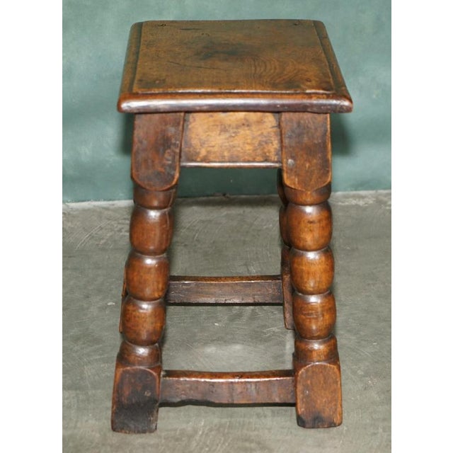 English Oak Bobbin Turned Joint Stool, 1700s For Sale - Image 13 of 18